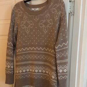 Thakoon Tan and Cream Patterned Sweater